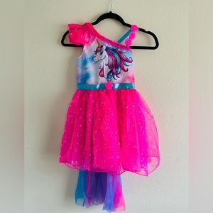 Little Girl Toddler Tulle Halloween cutesiest  Unicorn dress Size 7-8 -